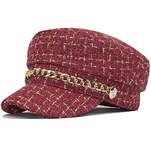 Red and gold Newboy cap hat